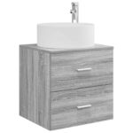 vidaXL Sada kúpeľňového nábytku 4 pcs Sivý Sonoma – Obrázok 3