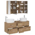 vidaXL Sada kúpeľňového nábytku 4 pcs Dub artisan – Obrázok 2