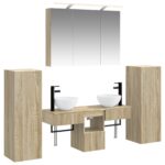 vidaXL Sada kúpeľňového nábytku 6 pcs Dub sonoma
