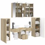 vidaXL Sada kúpeľňového nábytku 6 pcs Dub sonoma – Obrázok 2