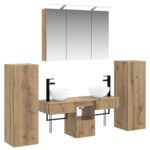vidaXL Sada kúpeľňového nábytku 6 pcs Dub artisan