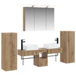 vidaXL Sada kúpeľňového nábytku 6 pcs Dub artisan