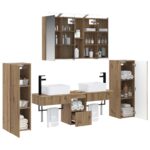 vidaXL Sada kúpeľňového nábytku 6 pcs Dub artisan – Obrázok 2
