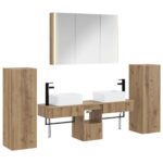 vidaXL Sada kúpeľňového nábytku 6 pcs Dub artisan