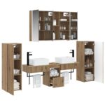 vidaXL Sada kúpeľňového nábytku 6 pcs Dub artisan – Obrázok 2