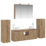 vidaXL Sada kúpeľňového nábytku 6 pcs Dub artisan