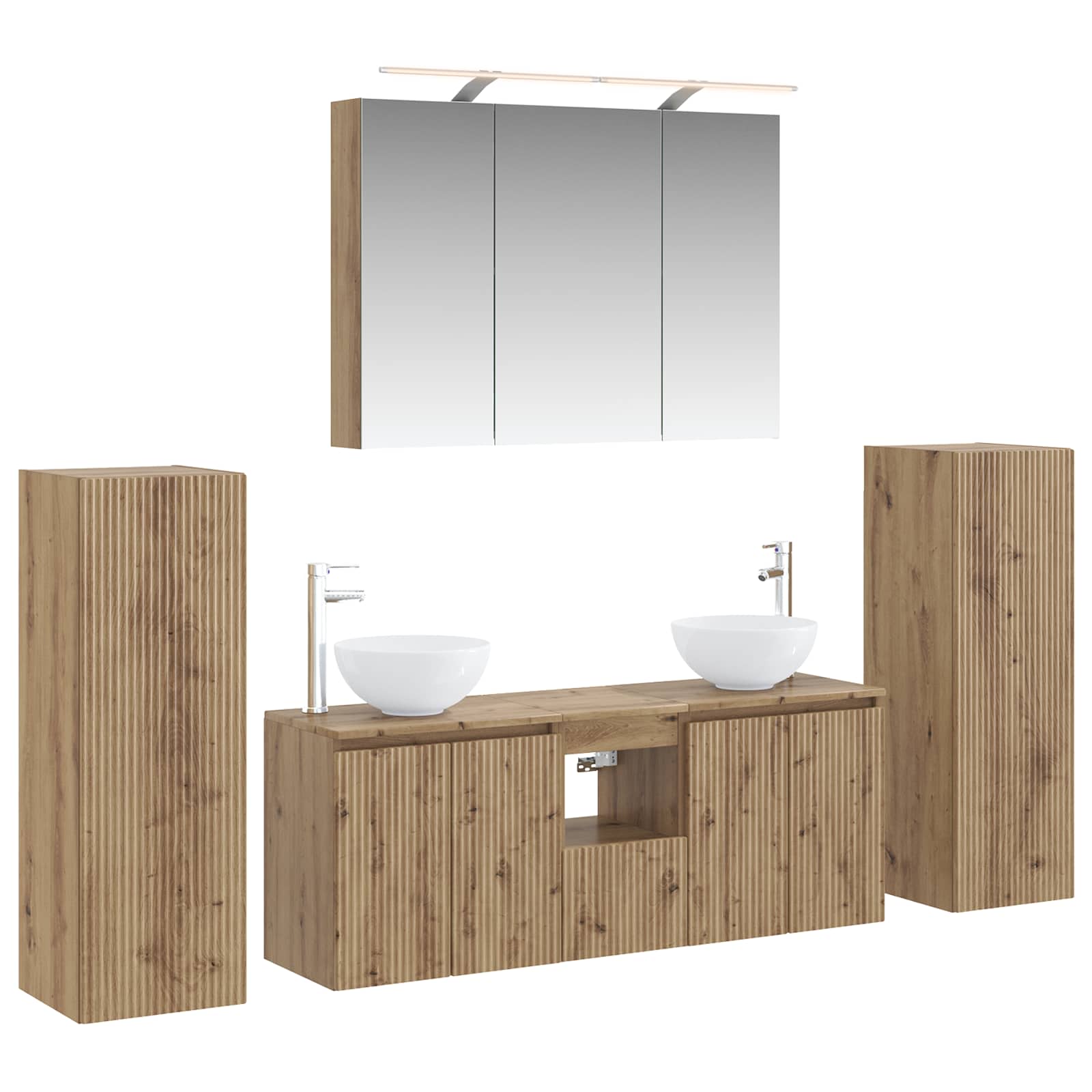 3407150_1.jpg vidaXL Sada kúpeľňového nábytku 6 pcs Dub artisan – Obrázok 1