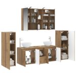 vidaXL Sada kúpeľňového nábytku 6 pcs Dub artisan – Obrázok 2