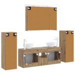 vidaXL Sada kúpeľňového nábytku 6 pcs Dub artisan – Obrázok 7