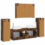 vidaXL Sada kúpeľňového nábytku 6 pcs Dymový dub – Obrázok 7