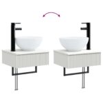 vidaXL Sada kúpeľňového nábytku 6 pcs Biela Kompozitné drevo a sklo – Obrázok 11