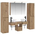 vidaXL Sada kúpeľňového nábytku 6 pcs Dub artisan