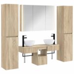 vidaXL Sada kúpeľňového nábytku 6 pcs Dub sonoma