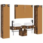 vidaXL Sada kúpeľňového nábytku 6 pcs Dymový dub – Obrázok 7