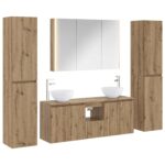 vidaXL Sada kúpeľňového nábytku 6 pcs Dub artisan