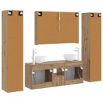 vidaXL Sada kúpeľňového nábytku 6 pcs Dub artisan – Obrázok 7