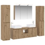 vidaXL Sada kúpeľňového nábytku 6 pcs Dub artisan