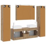 vidaXL Sada kúpeľňového nábytku 6 pcs Dub artisan – Obrázok 7