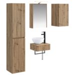 vidaXL Sada kúpeľňového nábytku 5 pcs Dub artisan