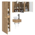 vidaXL Sada kúpeľňového nábytku 5 pcs Dub artisan – Obrázok 2