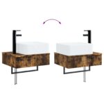 vidaXL Sada kúpeľňového nábytku 4 pcs Dymový dub – Obrázok 7