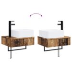 vidaXL Sada kúpeľňového nábytku 4 pcs Staré drevo – Obrázok 7