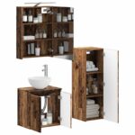vidaXL Sada kúpeľňového nábytku 4 pcs Staré drevo – Obrázok 2