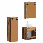 vidaXL Sada kúpeľňového nábytku 4 pcs Staré drevo – Obrázok 3