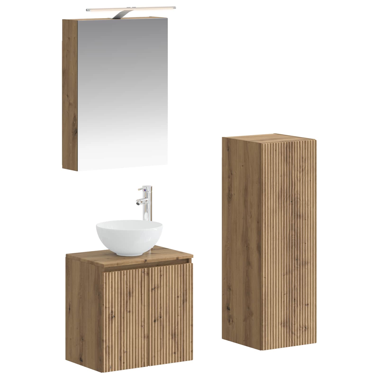 3407414_1.jpg vidaXL Sada kúpeľňového nábytku 4 pcs Dub artisan – Obrázok 1