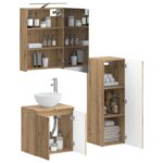 vidaXL Sada kúpeľňového nábytku 4 pcs Dub artisan – Obrázok 2