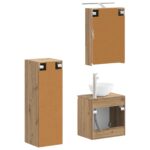 vidaXL Sada kúpeľňového nábytku 4 pcs Dub artisan – Obrázok 3
