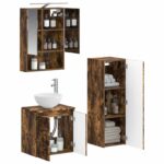 vidaXL Sada kúpeľňového nábytku 4 pcs Dymový dub – Obrázok 2