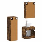 vidaXL Sada kúpeľňového nábytku 4 pcs Dymový dub – Obrázok 3