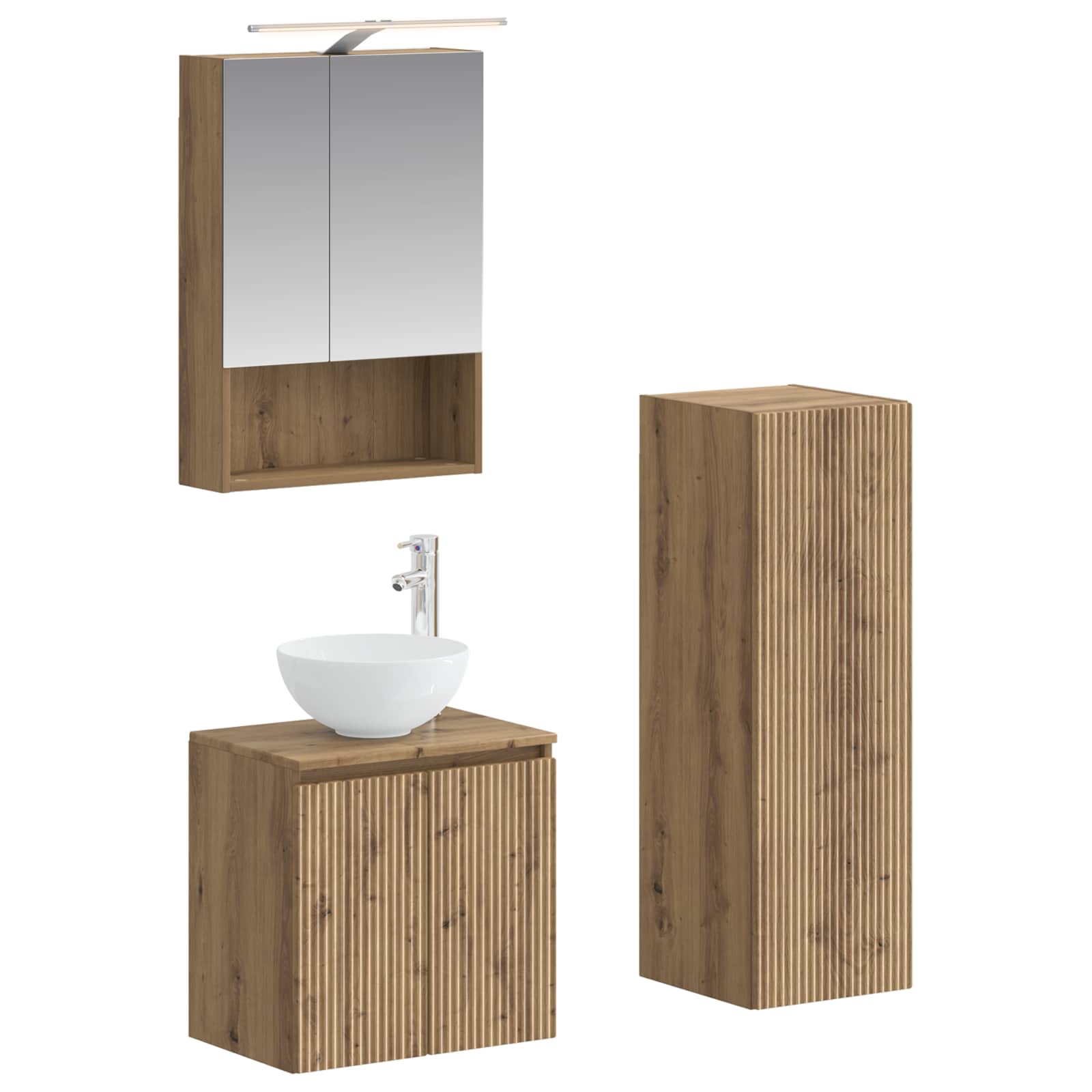 3407422_1.jpg vidaXL Sada kúpeľňového nábytku 4 pcs Dub artisan – Obrázok 1