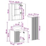 vidaXL Sada kúpeľňového nábytku 4 pcs Dub artisan – Obrázok 10