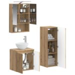 vidaXL Sada kúpeľňového nábytku 4 pcs Dub artisan – Obrázok 2