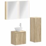 vidaXL Sada kúpeľňového nábytku 4 pcs Dub sonoma