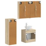 vidaXL Sada kúpeľňového nábytku 4 pcs Dub sonoma – Obrázok 3