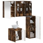 vidaXL Sada kúpeľňového nábytku 4 pcs Dymový dub – Obrázok 2