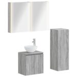 vidaXL Sada kúpeľňového nábytku 4 pcs Sivý Sonoma