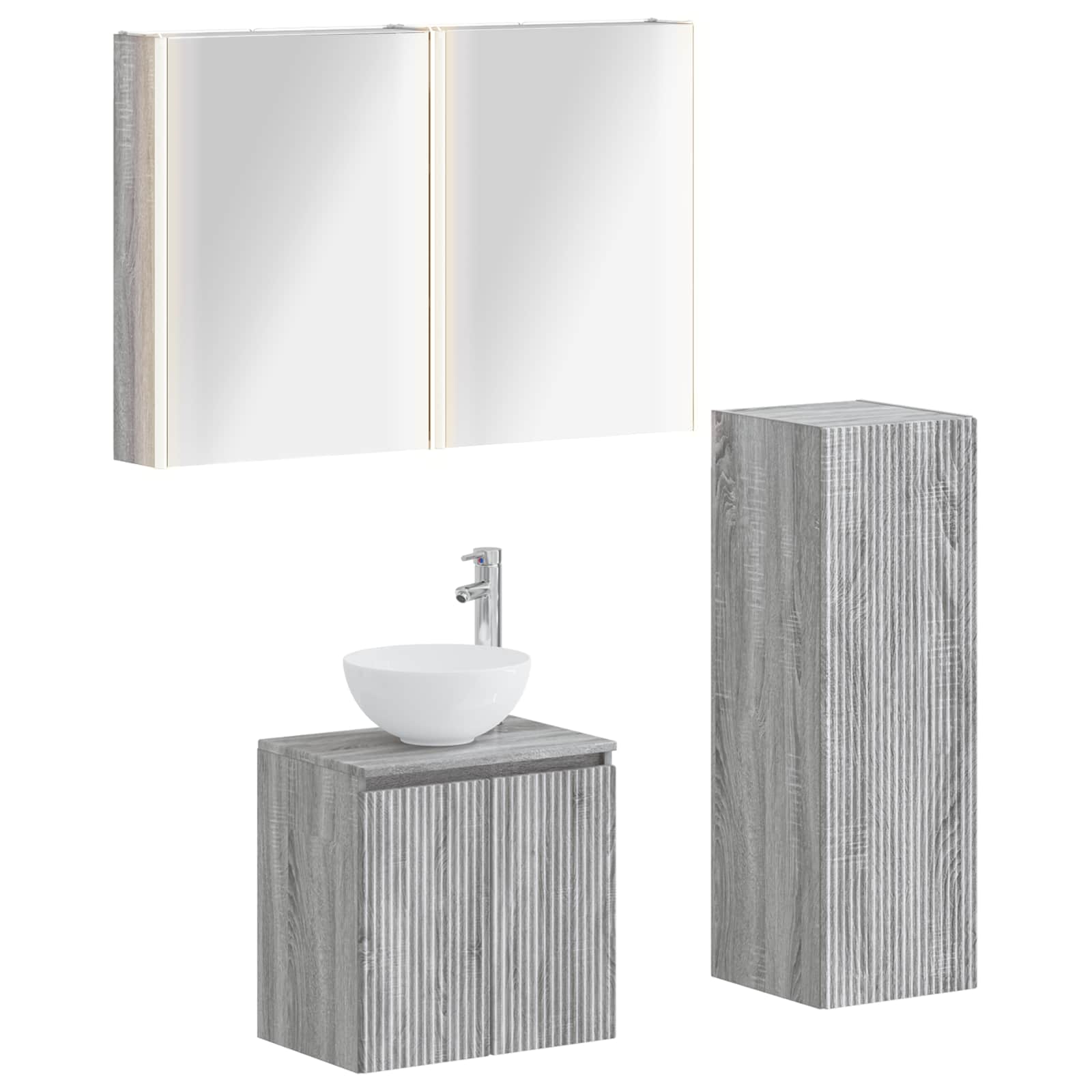 3407428_1.jpg vidaXL Sada kúpeľňového nábytku 4 pcs Sivý Sonoma – Obrázok 1