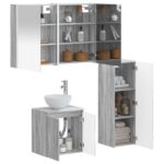 vidaXL Sada kúpeľňového nábytku 4 pcs Sivý Sonoma – Obrázok 2