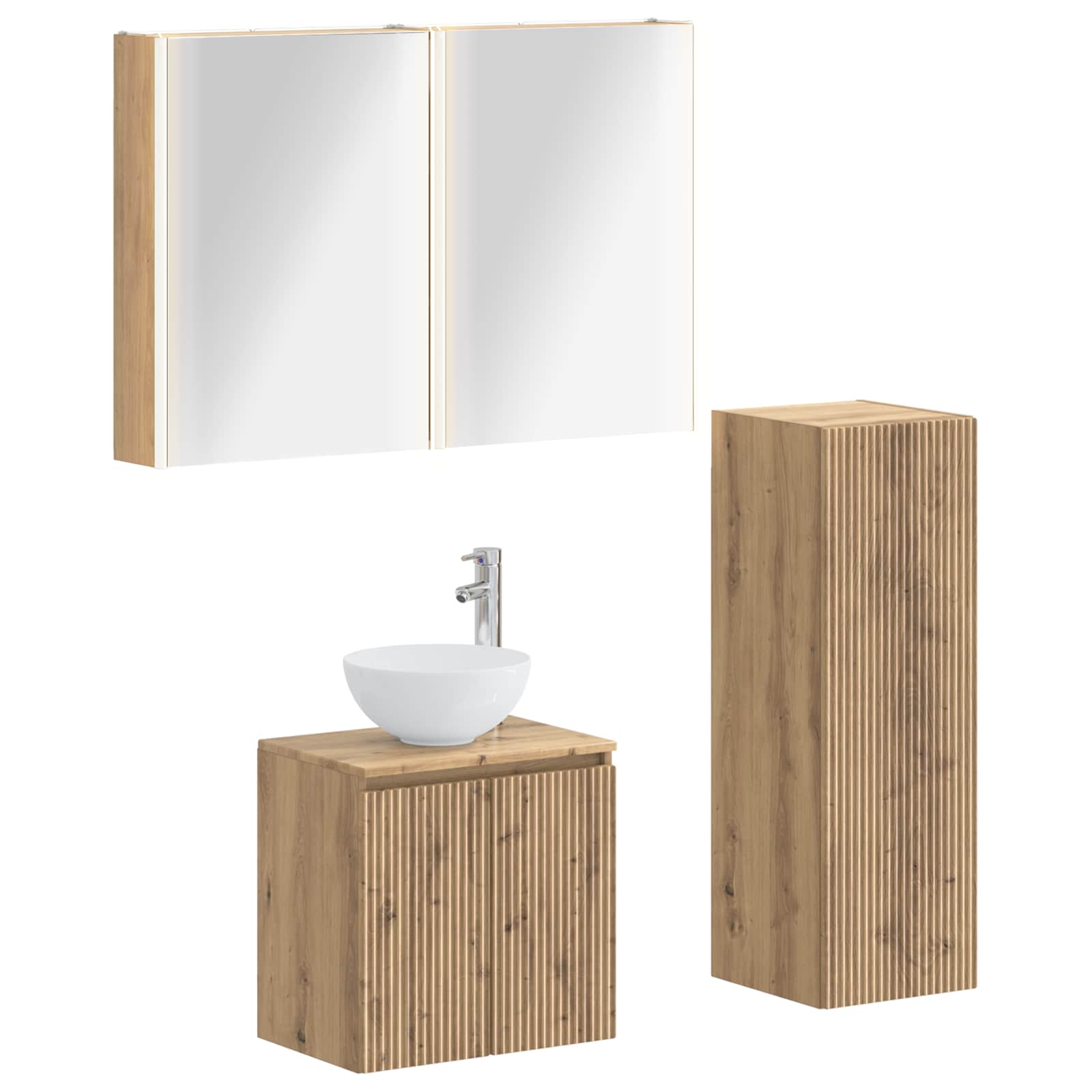 3407430_1.jpg vidaXL Sada kúpeľňového nábytku 4 pcs Dub artisan – Obrázok 1