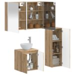 vidaXL Sada kúpeľňového nábytku 4 pcs Dub artisan – Obrázok 2