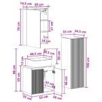 vidaXL Sada kúpeľňového nábytku 4 pcs Staré drevo – Obrázok 10
