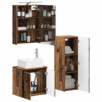 vidaXL Sada kúpeľňového nábytku 4 pcs Staré drevo – Obrázok 2