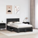vidaXL Rám postele Čierna 120 x 200 cm Kompozitné drevo – Obrázok 3