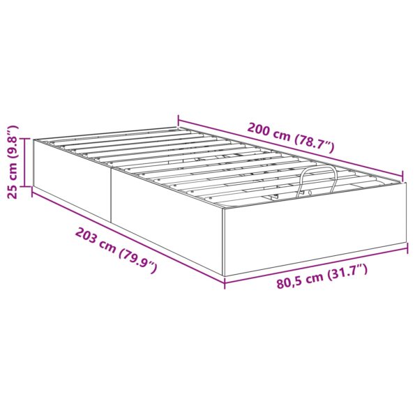 vidaXL Otomanový posteľný rám Sonoma dub 203 x 80,5 x 25 cm – Obrázok 12