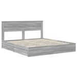 vidaXL Úložná posteľ Sivý Sonoma 200 x 200 cm Kompozitné drevo – Obrázok 4
