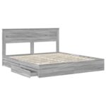 vidaXL Úložná posteľ Sivý Sonoma 200 x 200 cm Kompozitné drevo – Obrázok 5